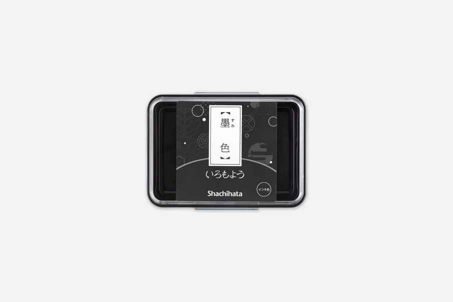 Iromoyo Ink Pad Sumi-Iro in black case by Shachihata